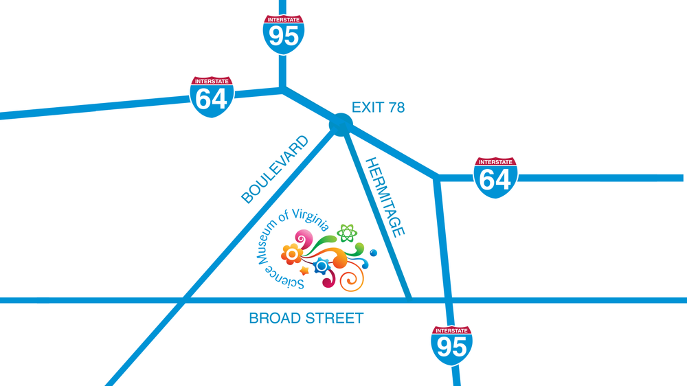 Map showing location of Science Museum along Broad Street.